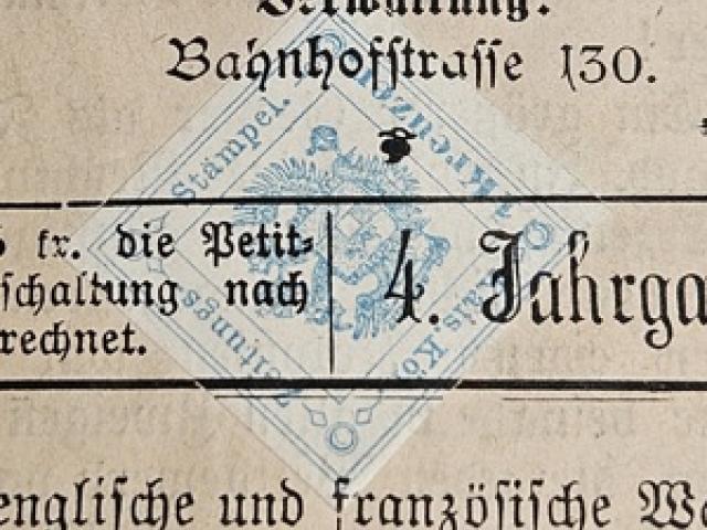 SAMMLERSTÜCK! Kaiserlich-Königliche ZEITUNGS-STÄMPELMARKE (1859) 1 Kreuzer auf Titelblatt 1887! - 1