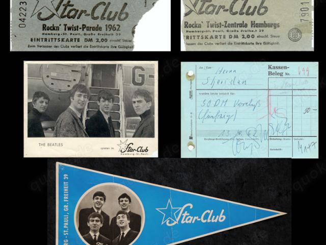 Suche vom Star-Club Hamburg, Eintrittskarten, Quittungen, Fotos, Poster, Getränkekarten, Beatles - 1